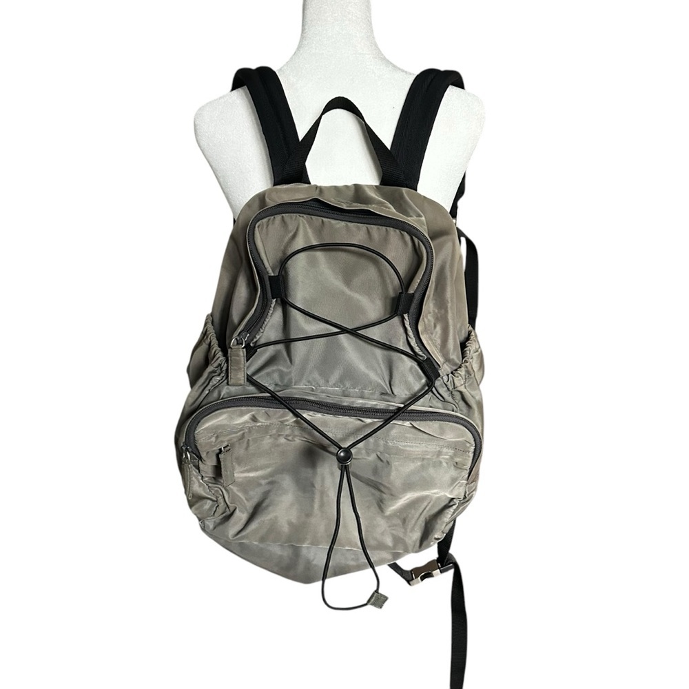 Authentic PRADA Gray Green & Black Nylon Backpack - Picture 11 of 15
